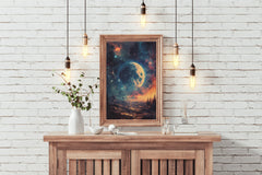 Deep space background illustration wall art - beink online art store