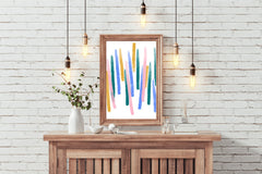 Colored Cylindrical Lines Wall Art