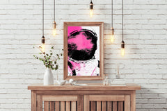 Astronaut Pink Minimalist Modern Abstract Wall Art