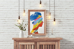 Color Portrait Of A Human Head Wall Art