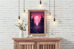 Pink Pine Forest Wall Art