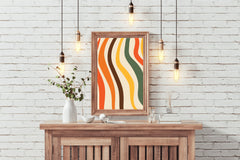 Painting Colored Wavy Lines Wall Art