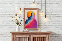 Colorful Layered Sunrise Wall Art