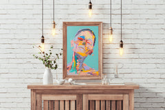 Colorful Face With Brush Strokes Wall Art