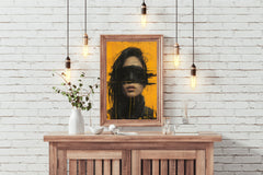 Drawing Girl With Closed Eyes Wall Art