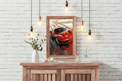 Ferrari F8 Full Red Wall Art