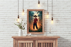 Monkey D. Luffy in Jungle  Anime Wall  Art