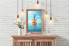 Guitar Drowned In Water Wall Art