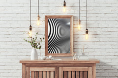 Zebra Wallpaper Black & White Wall Art