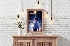 Portrait of Anime character with Stars Anime Wall  Art