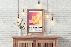 Lemon Gin Drink Wall Art