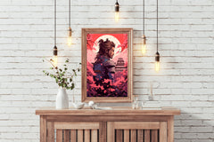 Samurai In Blossoms Anime Wall Art - beink online art store