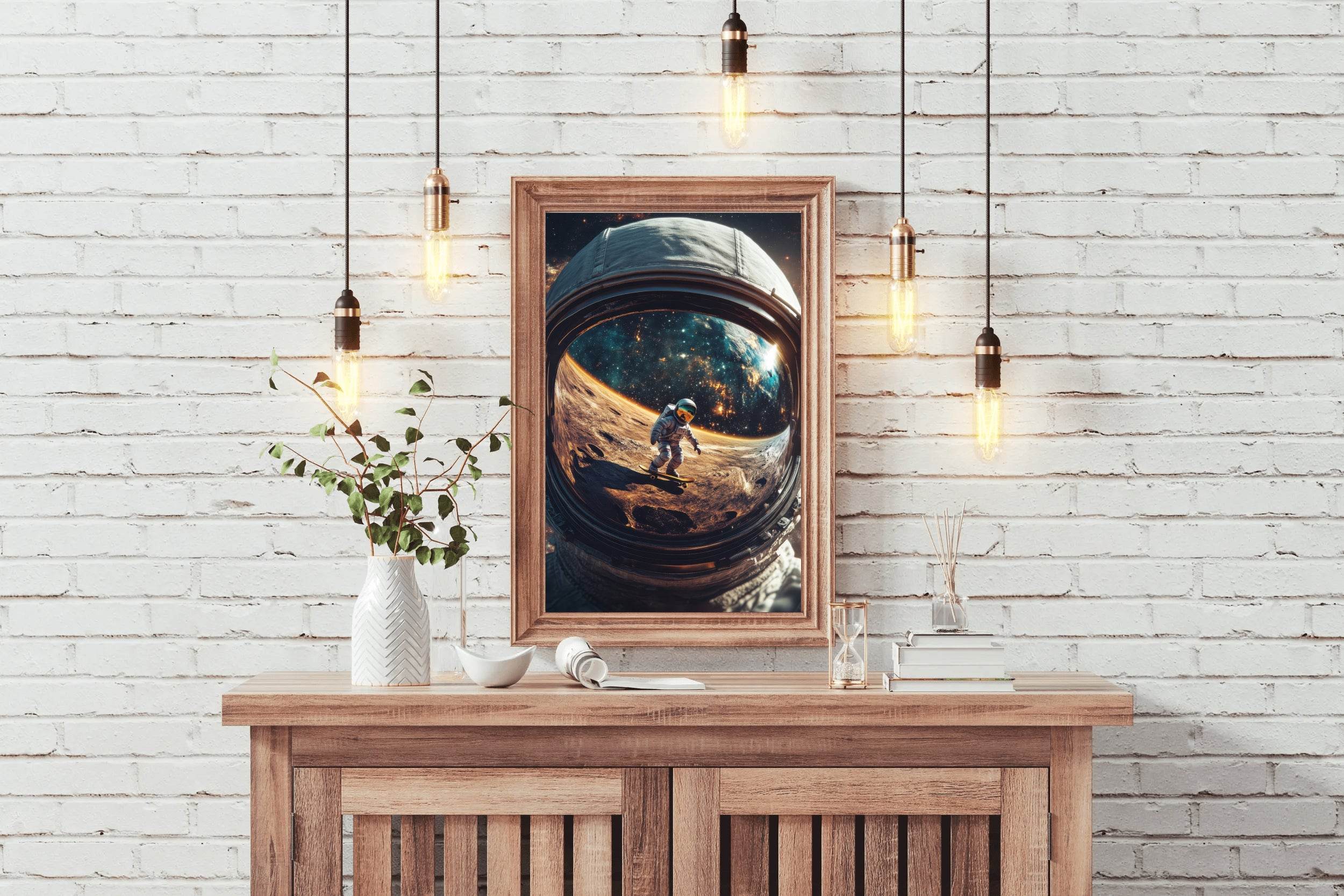 Astronaut in space reflection Wall Art - beink online art store