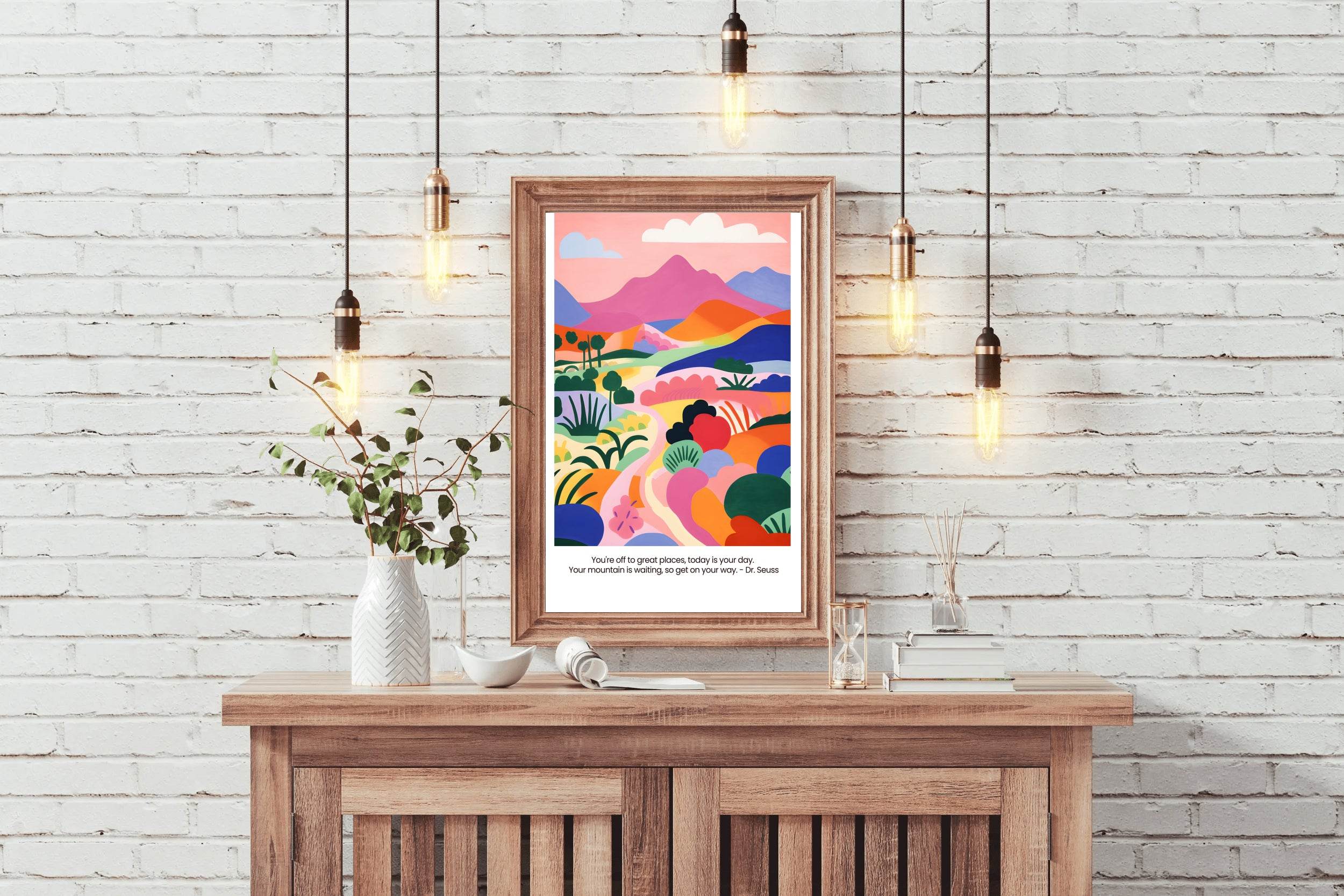 Colorful Painting of The Mountain Path Art - beink online art store