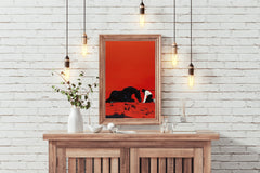 Black Horse Sitting Wall Art