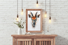 Watercolor Deer Animal Wall Art - beink online art store