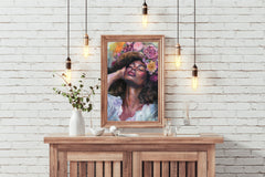 Elegant African Woman Canvas  Wall Art