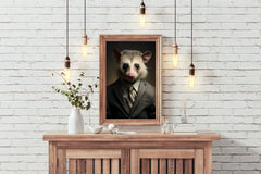 Possum in a Pin Stripe Suit Wall Art