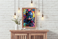 Cartoon Illustration Painting of Batman