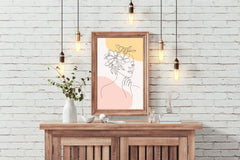 Girl With Flowers on Her Head Wall Art