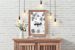 Alaska Moose Animal Wall Art