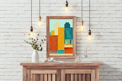 Creative Building Shape Abstract Wall Art