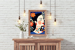 A Painting Of a Woman Decorated With Flowers - beink online art store