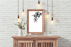 Bamboo Leaves Black & White Wall Art