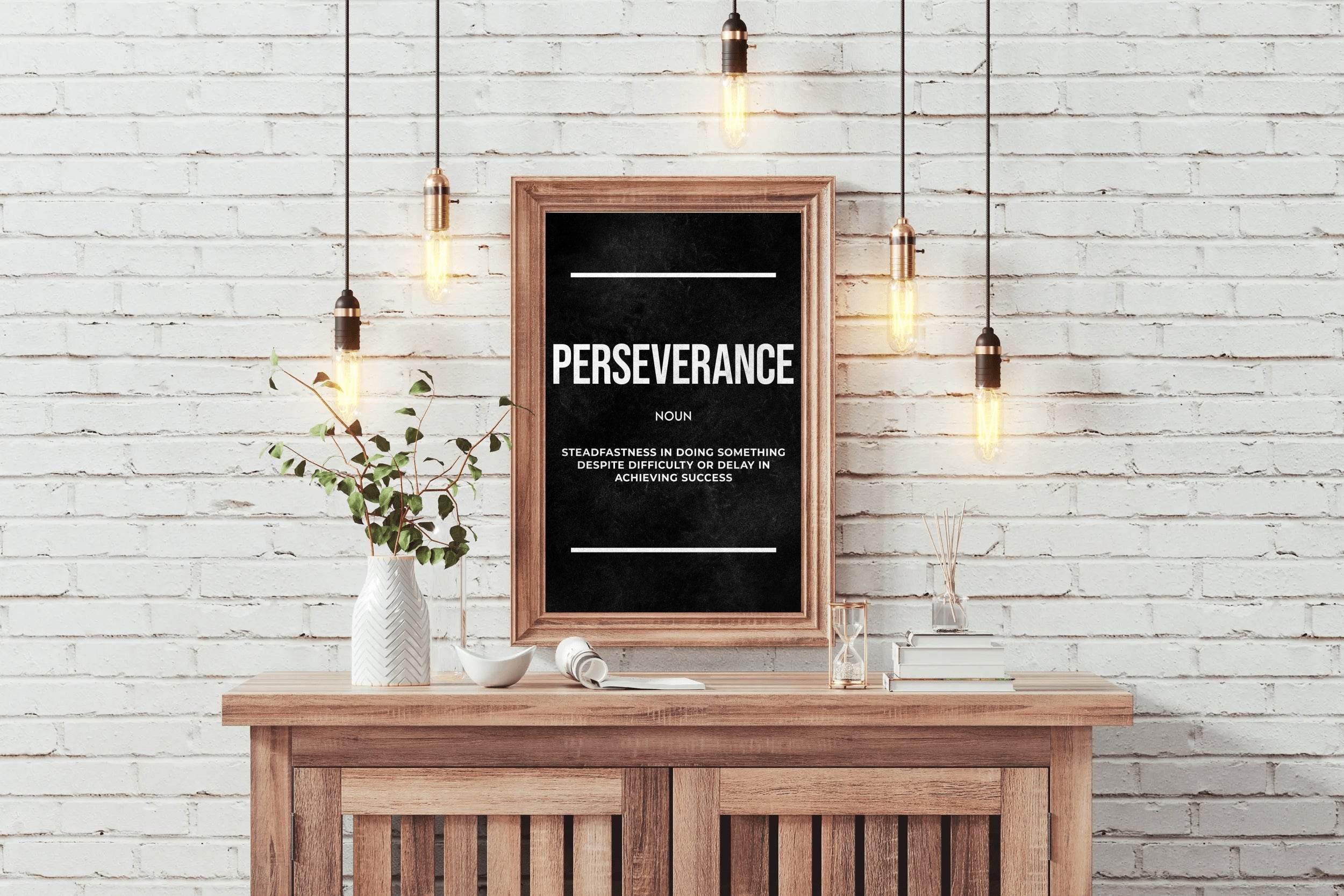 Perseverance Definition Motivational Wall Art - beink online art store