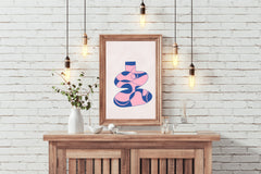 Pink Patterned Vase Wall Art