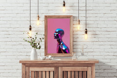 Metallic Human Head Wall Art