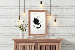 Black and White Painting Abstract Wall Art