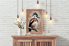 Watercolor Painting of Jay Bird Wall Art