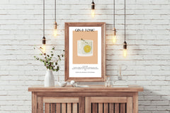 Gin And Tonic Cocktail With Lime Wall Art