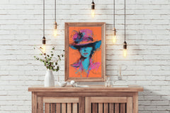 Painting Of A Woman With A Brimmed Hat Wall Art