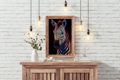 Painting of Zebra Face Animal Wall Art