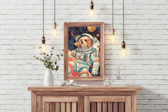 Bichon Frise Dog With a Futuristic Spacesuit Artwork - beink online art store