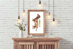 Dog Design Wine Table Wall Art