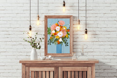 Painting Beautiful Flowers in A Vase Wall Art