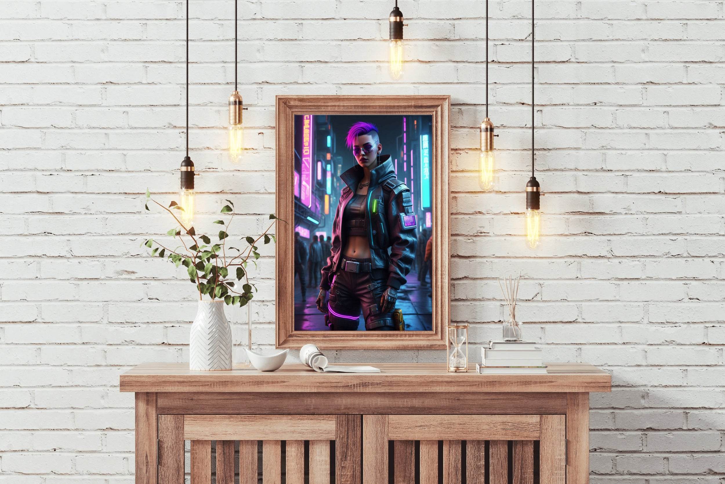 Anime Girl Cyberpunk - beink online art store