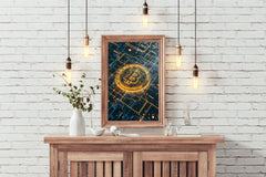 Digital Bitcoin Golden Logo Wall Art