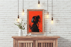 A Girl Listening To Music With Headphones Wall Art