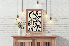 Black Ink Scribble Modern Wall Art - beink online art store