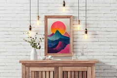 Oil Paint Rainbow Hills Modern Wall Art