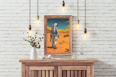 Adventure in Space Astronauts on Desert Planet Artwork - beink online art store