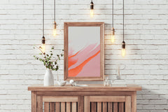 Orange and Pink Background Abstract Wall Art