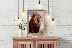 Watercolor Painting of a Lion Wall Art