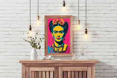 Frida Kahlo Pink Pop Art  Wall Art