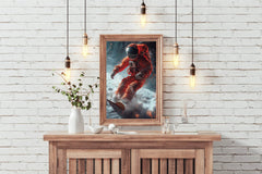 astronaut in an orange space suit Wall Art - beink online art store