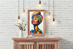 African Woman Painting Wall Art